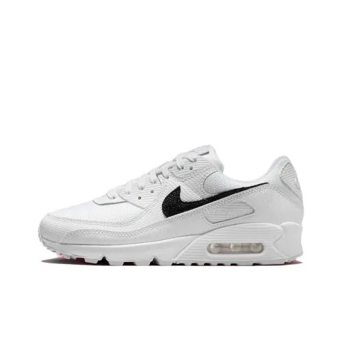 Nike Air Max 90 Устойчивые к истиранию Низкие Кроссовки для бега с воздушной подушкой Женские Белые