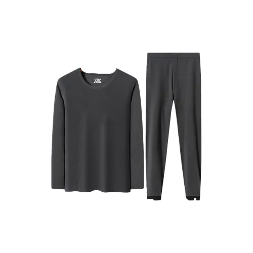 MUQINGQING Серый Круглый вырез Мужской Термокомплекты