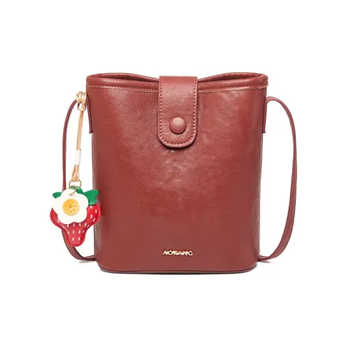 AOKANG Сумка через плечо из коровьей кожи Маленькая Женская Кирпично-красный Классический черный