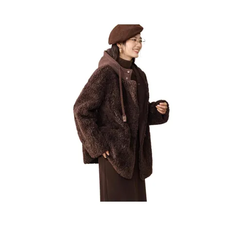 Mo Han Yi Mei Вельвет Feel Пальто Женское