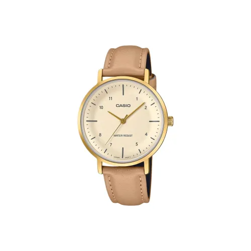 Коллекция Casio LTP VT03 кварцевый механизм искусственный кожаный ремешок женские часы желтый циферблат