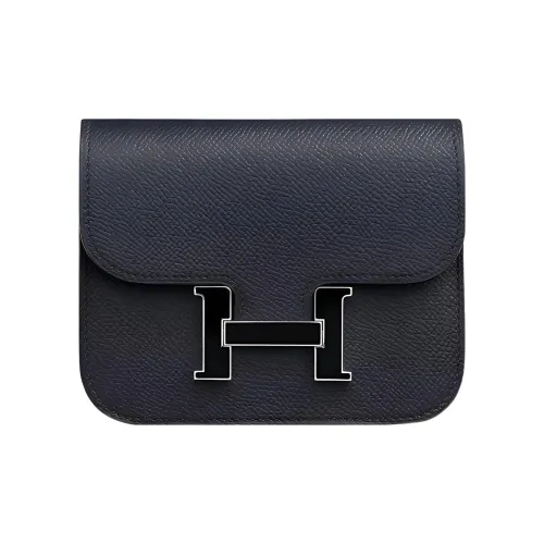 HERMES Constance Slim Epsom Телячья кожа Кошелек Мелочь Кошелек Бананка Женские Индиго