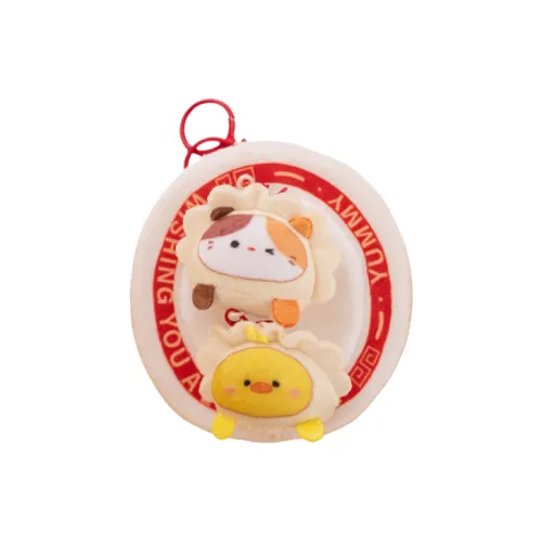 BANLI Милый Chick And Bear Eating Rice Дизайн с милыми питомцами Dumpling Plush Подвеска 9,6 см Длина тела