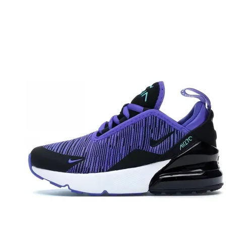 Nike Air Max 270 Амортизация Wa Дышащий Низкий Топ Беговые кроссовки Унисекс Черный Фиолетовый