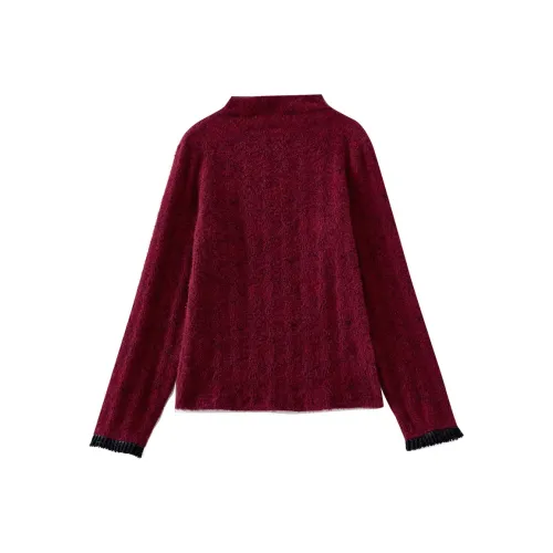 OUNIXUE Бордовый Женские Рубашки