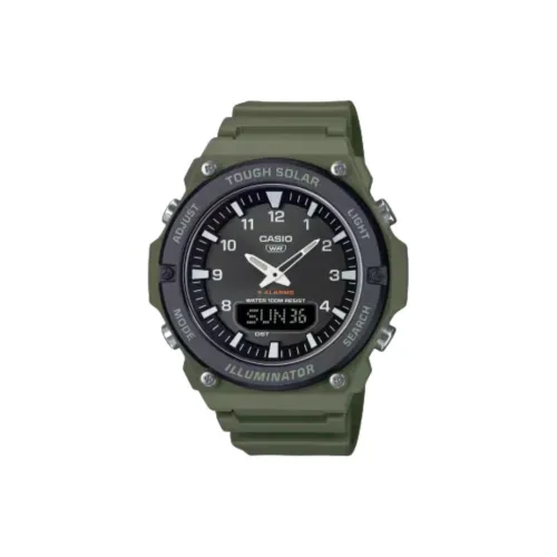 CASIO Standard Series Солнечный Кварцевый Механизм Резиновый Ремешок Часы Мужские Черный Циферблат