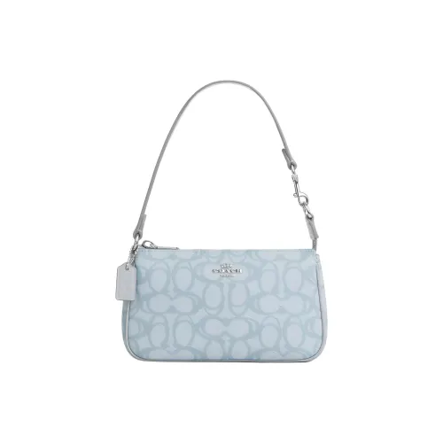 COACH Nolita Покрытый холст Сумка через плечо Маленькая Женская Ледяной синий