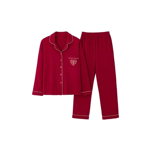 Lanza [1 Комплект одежды] Красный женский пижамный комплект
