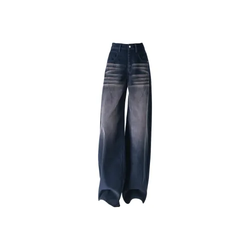 WEIXI Темно-синие женские повседневные штаны