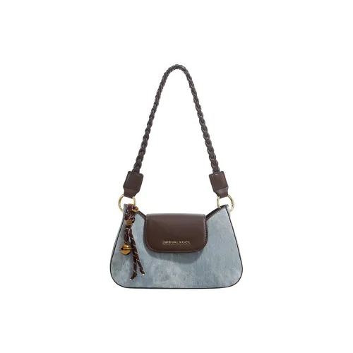 SMILE FOCUS Microfiber Synthetic Leather Shoulder Bag Standard Women's Blue SMILE FOCUS Микрофибра Синтетическая Кожа Сумка через плечо Стандартная Женская Синяя