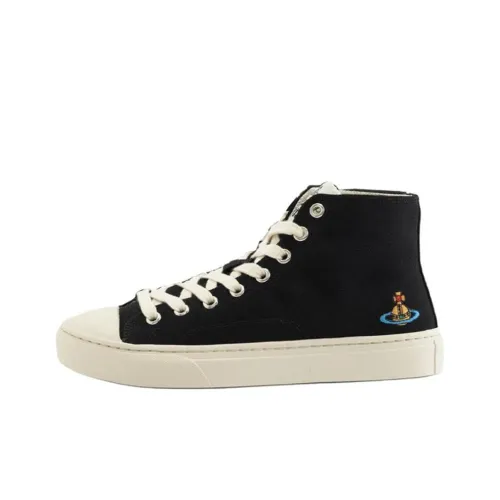 Vivienne Westwood Plimsoll High Top Canvas Shoes Women's Black