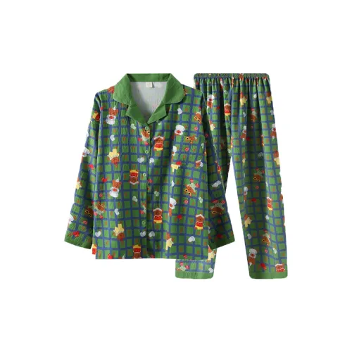 HANQIANNUO Весенний и Осенний Пижама Женская Свободного кроя