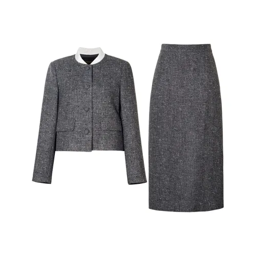 ROEYSHOUSE Серый Черный Женские Комплекты с Юбкой