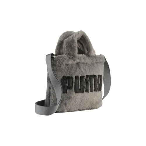 PUMA Полиэстер Через плечо Плюшевый Тоут Для свиданий и Коммутирования Одно плечо Сумка Мини Женская Серый