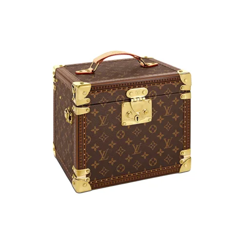 LOUIS VUITTON Покрытый холст Твердый Чехол Хранение Коробка Женские Коричневый