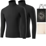 2-Пачка Водолазки (Ночной Черный + Ночной Черный) Дралон Термический/Антибактериальный Бесшовный