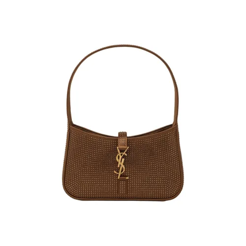 SAINT LAURENT LE5A7 Вискоза Плечевая сумка Стандартная Женская Коричневая