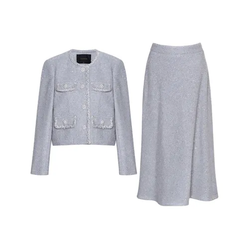 ROEYSHOUSE Светло-синий женский комплект с юбкой