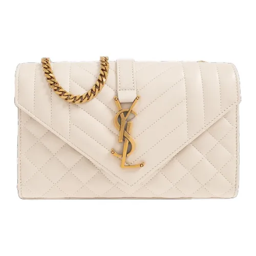 SAINT LAURENT Конверт Овечья шкура Сумка через плечо Сумка на плечо Женская Белая