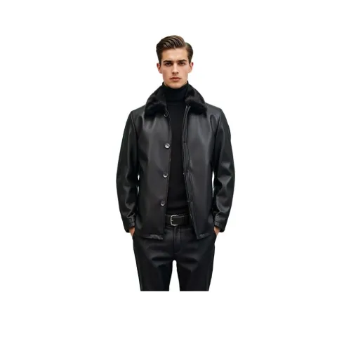 KAISER Черные Мужские Кожаные Куртки