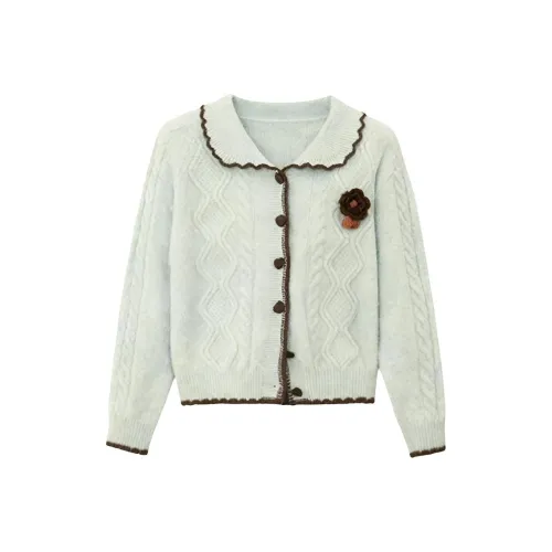 IUNOP Светло-зеленое женское короткое пальто