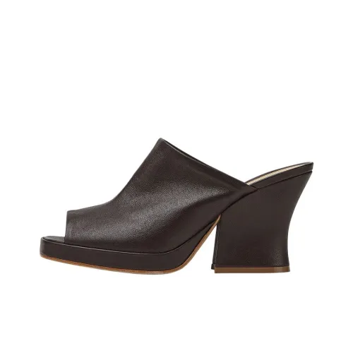 Bottega Veneta STACK Песочные часы Слипоны 9 см Женские Коричневый