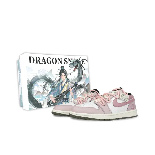 Jordan Air Jordan 1 Розовый Meow Коробка Slip-Resistant Abrasion-Resistant Low Top Детские Баскетбольные Кроссовки Розовый Подростки