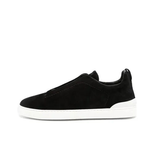 Zegna Triple Stitch Low Топ Скейтборд Кроссовки Мужские Черные