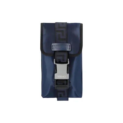 VERSACE Нейлон Телячья кожа Одно плечо Через плечо Чехол для телефона Мужской Морской синий