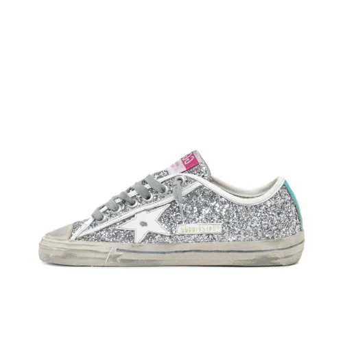Golden Goose V Star Low Top Стильные Скейтбординги Женские Silver Потертый Позиционирование Стиля