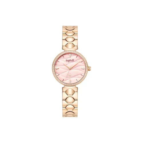 TOPHILL Кварцевый механизм ремешок из нержавеющей стали женские часы розовый циферблат