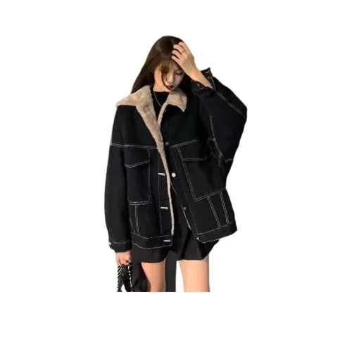 OURUOKE Черный Женский Пуховик