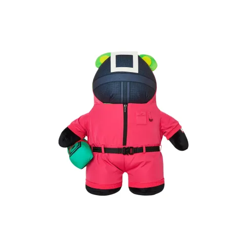 SPRAYGROUND SQUID GAME Коллаборация Полиэстер Велюр Рюкзак Унисекс Розовый