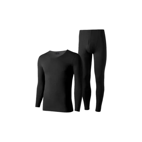 2323 [1 комплект] Черный мужской термокостюм