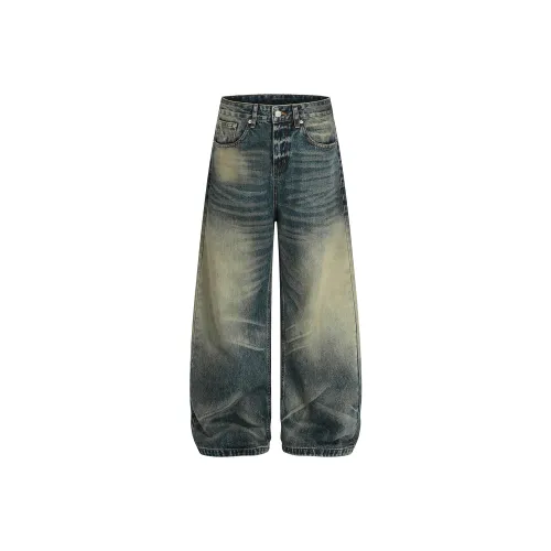 MT99 Винтажный синий Унисекс Джинсы