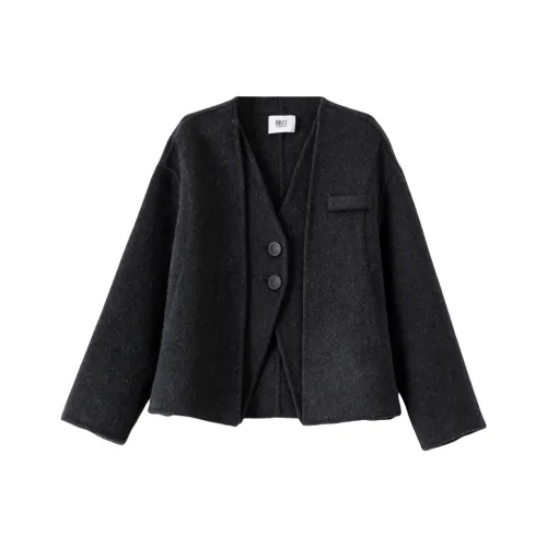 Late White Угольно-черное Женское Пальто