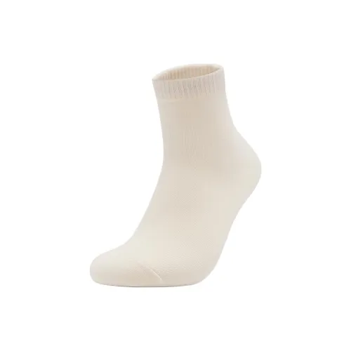 QIAODAN 1 Pack Кремовый Белый Женские Носки MID до икры