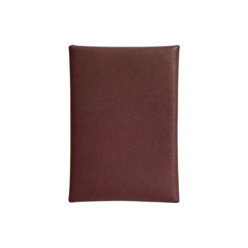 HERMES Chamkila шевро Картхолдер Мини Женские 0G Руж Sellier Седло Красный