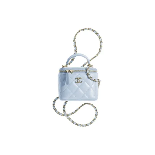 CHANEL Овчина Сумка Box Сумка через плечо Мини Сумка Женская Детская Синий Светлый Синий