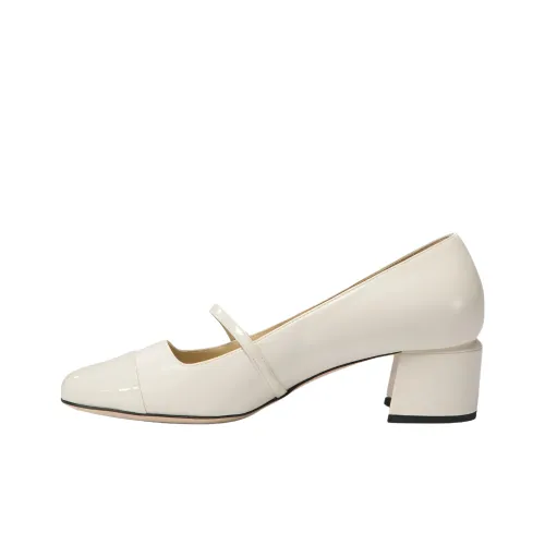 Jimmy Choo Туфли Мэри Джейн с грубым каблуком белые для женщин