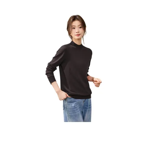 MOHANYIMEI Кофейный Коричневый Женский Трикотаж