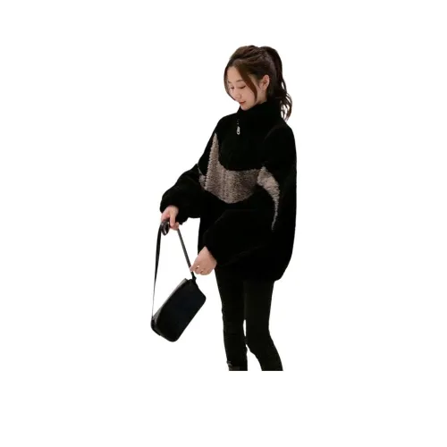 IWZI Черное Коричневое Флоковое Пальто Унисекс Флоковые Куртки