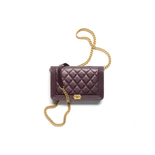 CHANEL LeboyWOC с рельефным тиснением телячья кожа золотое металло маленькая сумка сумка через плечо женская бордовый