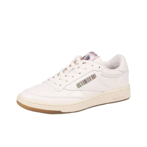 Paul Smith x Reebok CLUB C 85 VINTAGE Устойчивые к истиранию низкие скейтборд-кроссовки Unisex Серый Белый