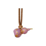 Розовый Фиолетовый Позолоченный Эмаль Ожерелье с Горлянкой (74 см Регулируемый) 3480