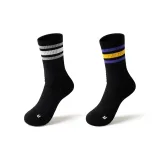 2 пачки (Черный с серыми полосами + Черный с желто-фиолетовым узором)