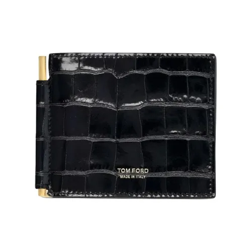 TOM FORD Имитация Крокодила Тисненая Кожа Кошелек Держатель для Карт Мужской Черный