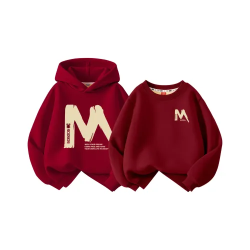 BOBDOG [Утолщенный и с флисовой подкладкой] Пава BOB Бургунди + Пава BOB Бургунди KIDS Свитшоты