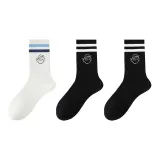 3 упаковки (Черный + Черный + Белый с синими полосами)