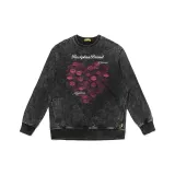 Черный винтажный свитшот с круглым вырезом